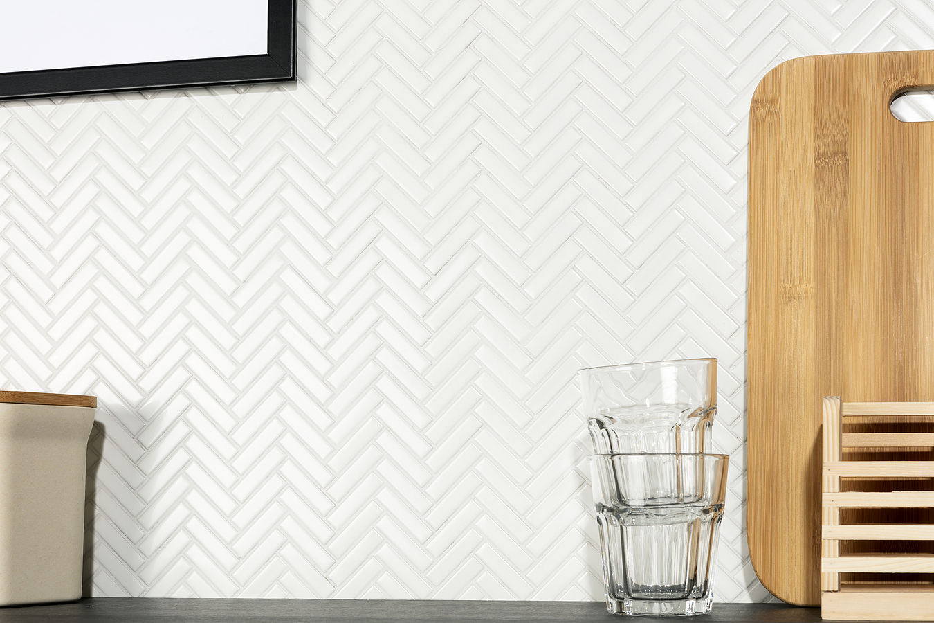 CHEVRON WHITE GLOSS 28.3X27.7 - MOSAIC - Image 2